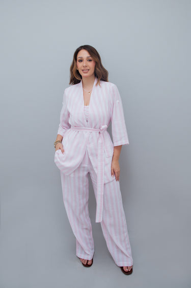 Kimono e Cropped listrado