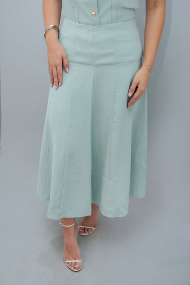 Conjunto Pistachio Regata e Saia Midi