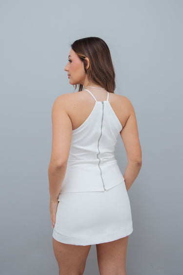 Blusa de alças com decote em gota