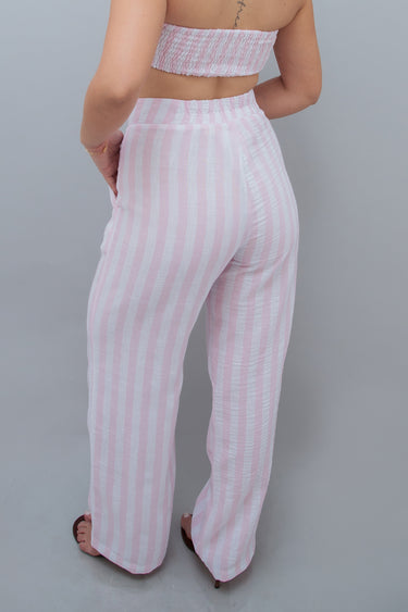 Calça Reta de Listras