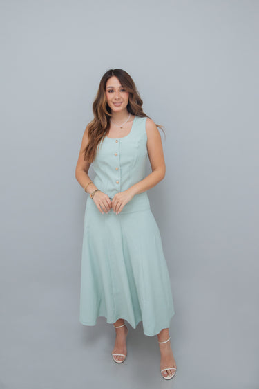 Conjunto Pistachio Regata e Saia Midi