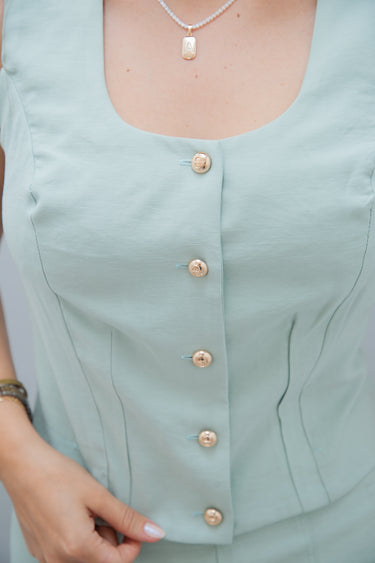 Conjunto Pistachio Regata e Saia Midi