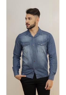 Camisa Manga Longa Jeans